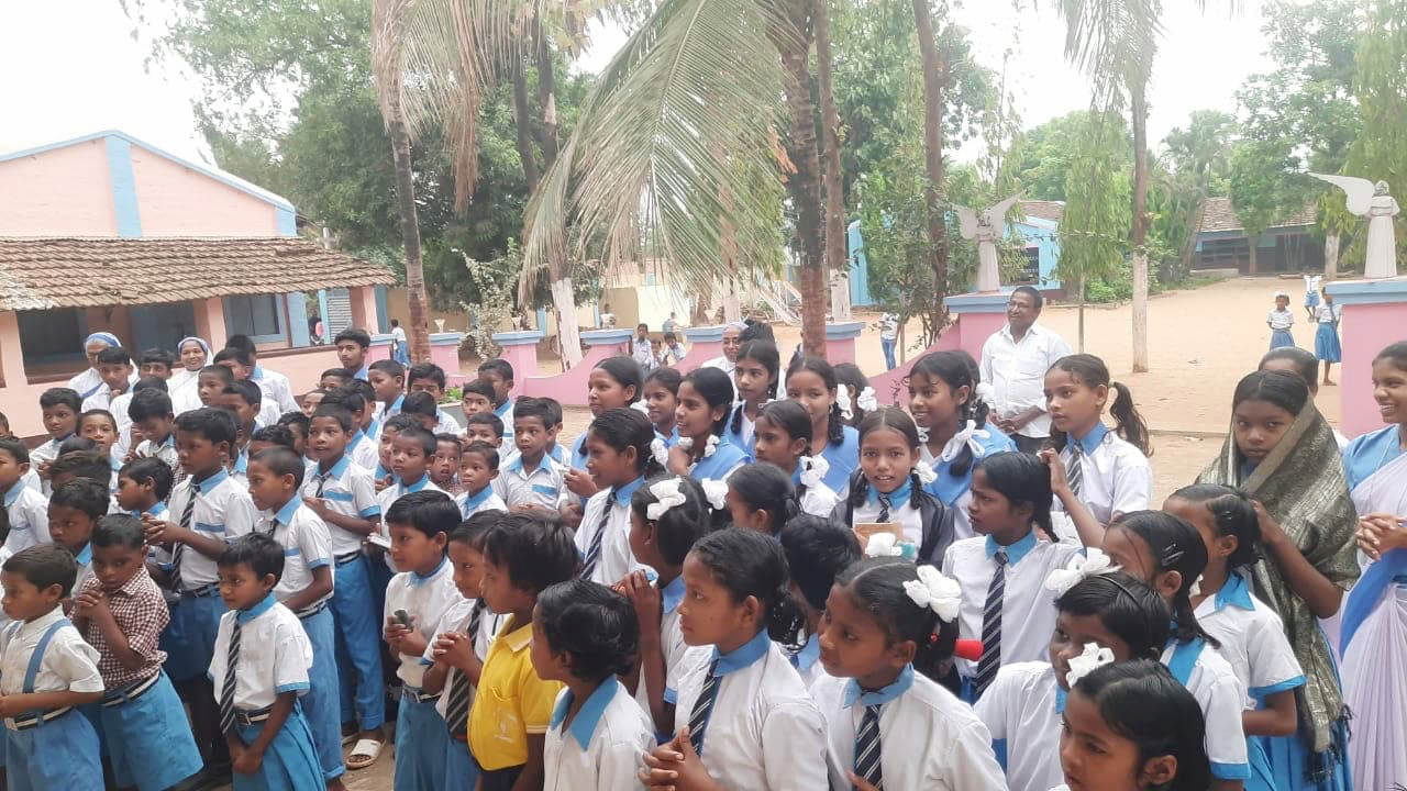 Children with new uniforms