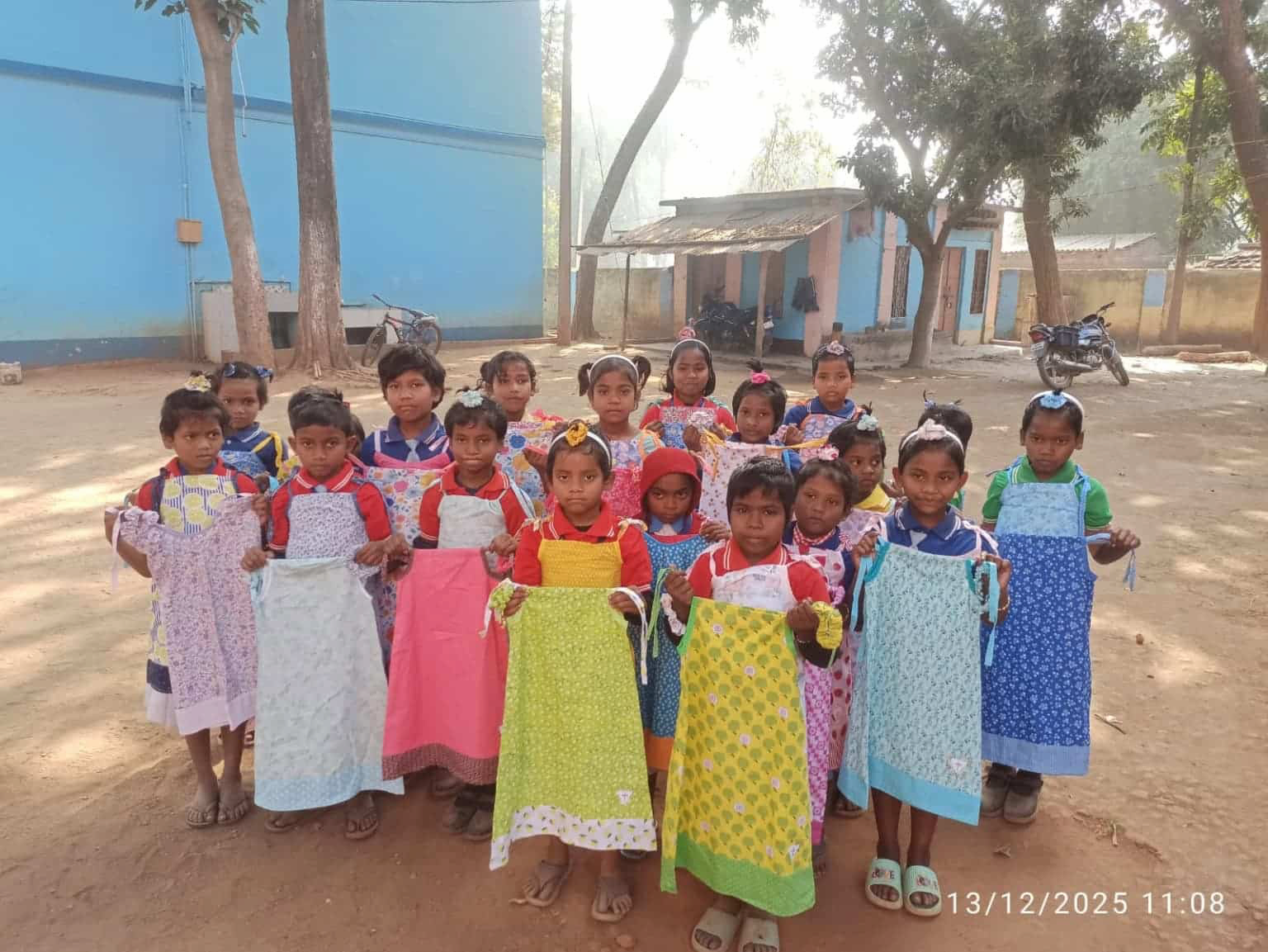 Girls in a different village with new dresses